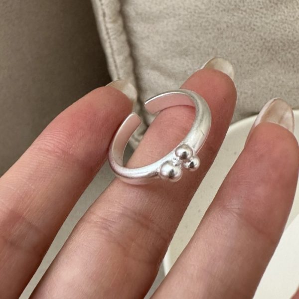 Wholesale 925 Sterling Silver Matte Bead Ring - Image 2