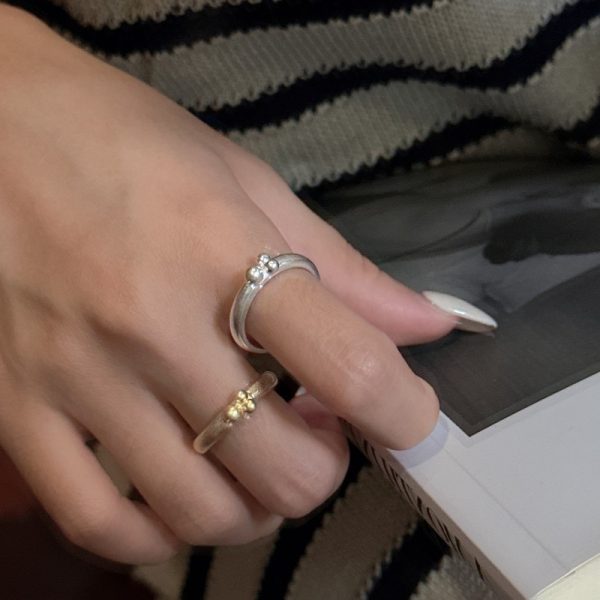 Wholesale 925 Sterling Silver Matte Bead Ring - Image 5