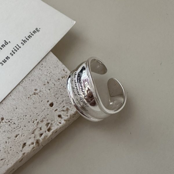 Wholesale 925 Sterling Silver English Wide Ring - Image 2