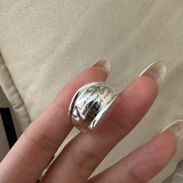Wholesale 925 Sterling Silver English Wide Ring - Image 3