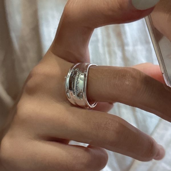 Wholesale 925 Sterling Silver English Wide Ring - Image 4