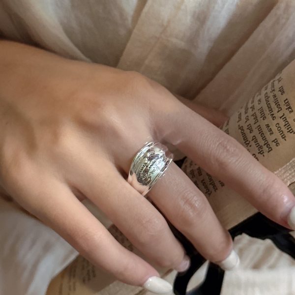 Wholesale 925 Sterling Silver English Wide Ring - Image 6