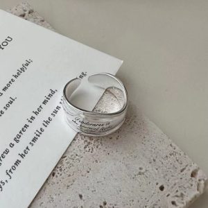 Wholesale 925 Sterling Silver English Wide Ring