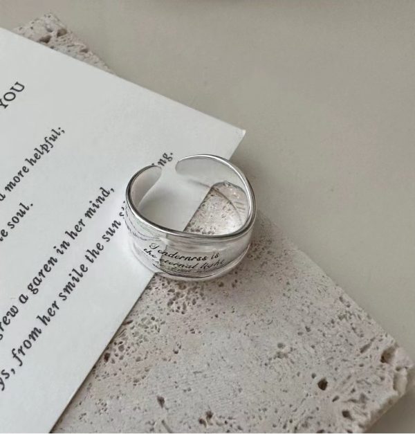 Wholesale 925 Sterling Silver English Wide Ring