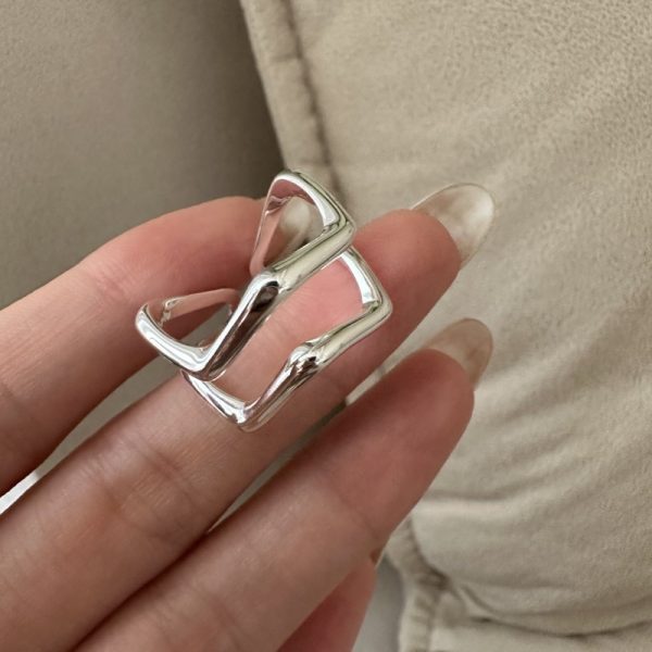 Wholesale 925 Sterling Silver Double Layers Ring - Image 2