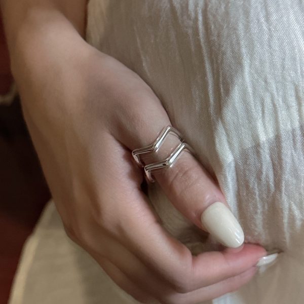 Wholesale 925 Sterling Silver Double Layers Ring - Image 4