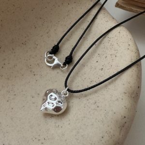 Wholesale 925 Sterling Silver Texture Love Necklace
