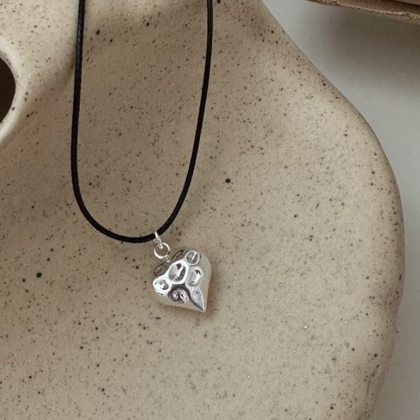 Wholesale 925 Sterling Silver Texture Love Necklace - Image 2