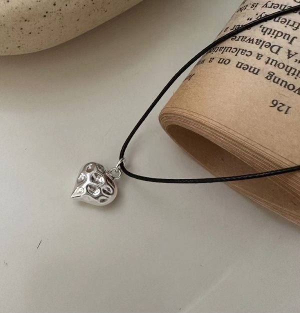 Wholesale 925 Sterling Silver Texture Love Necklace - Image 3