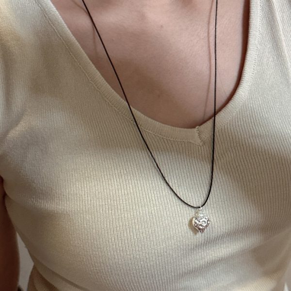 Wholesale 925 Sterling Silver Texture Love Necklace - Image 4