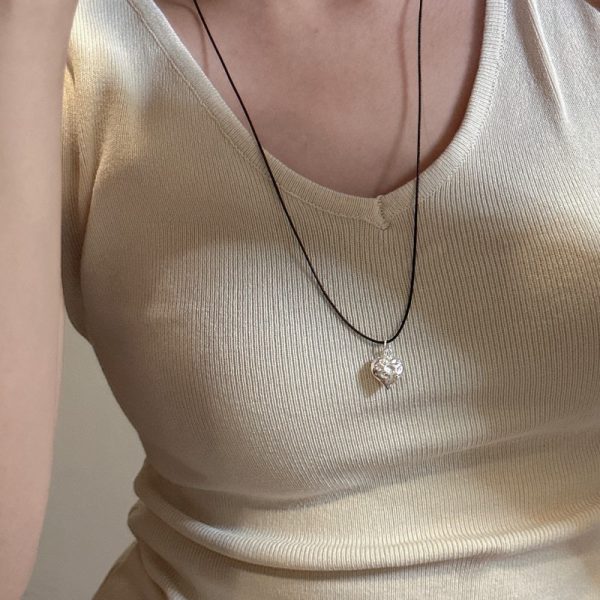 Wholesale 925 Sterling Silver Texture Love Necklace - Image 6
