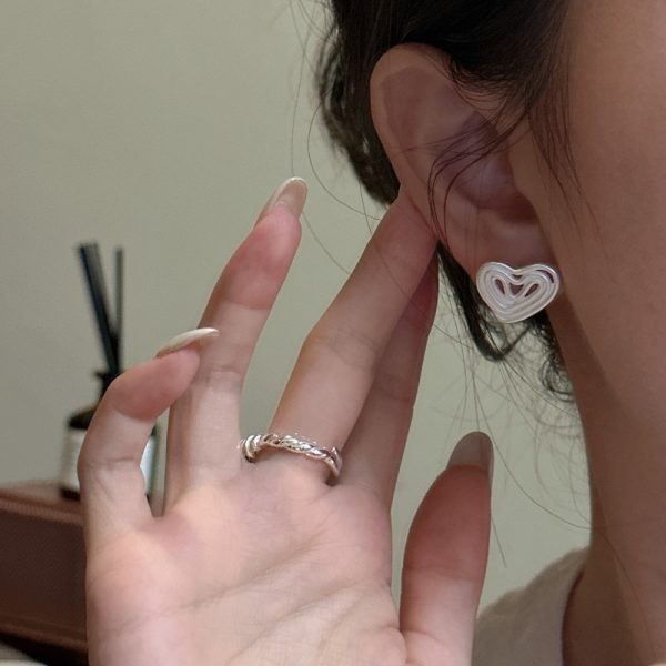 Wholesale 925 Sterling Silver Love Stud Earrings - Image 4