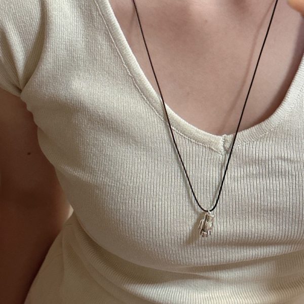 Wholesale 925 Sterling Silver Black Cord Hand Necklace - Image 6