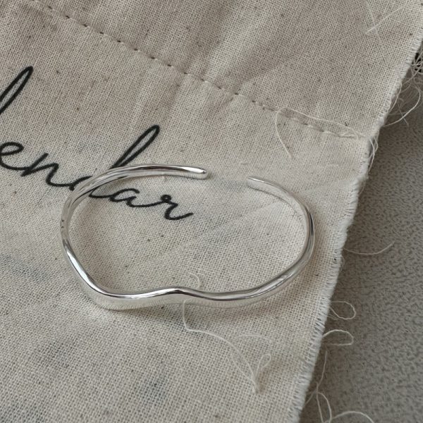 Wholesale 925 Sterling Silver Irregular Bangle - Image 2