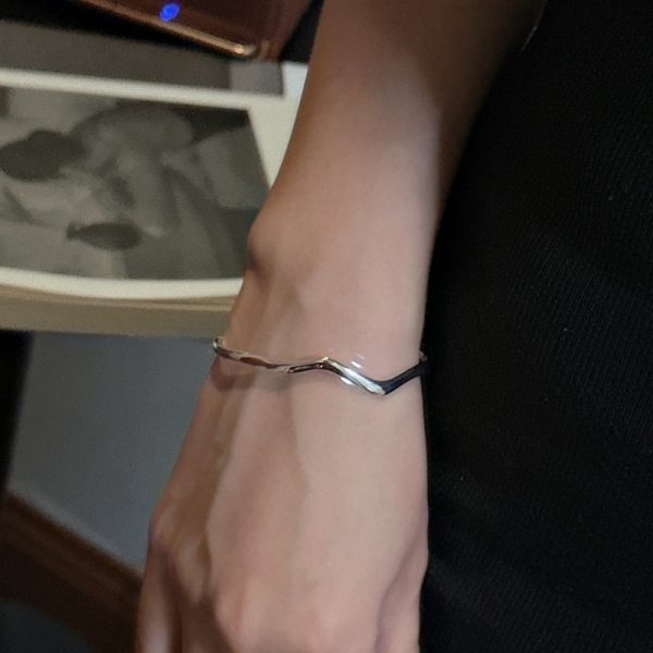 Wholesale 925 Sterling Silver Irregular Bangle - Image 5