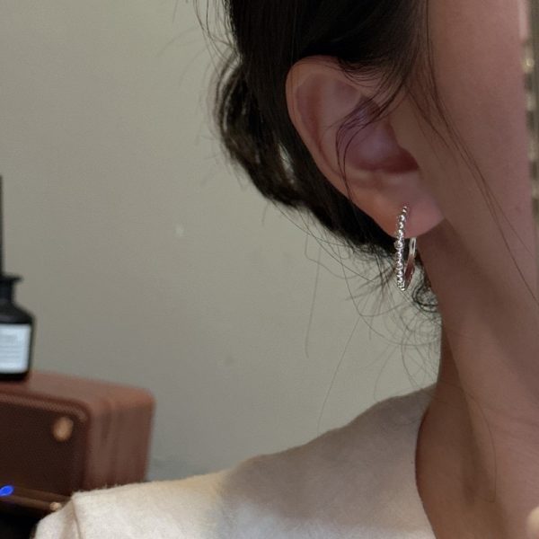 Wholesale 925 Sterling Silver Bead Hoop Earrings - Image 5