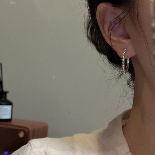 Wholesale 925 Sterling Silver Bead Hoop Earrings - Image 6