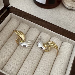 Wholesale 925 Sterling Silver Wing Stud Earrings In Gold&Silver