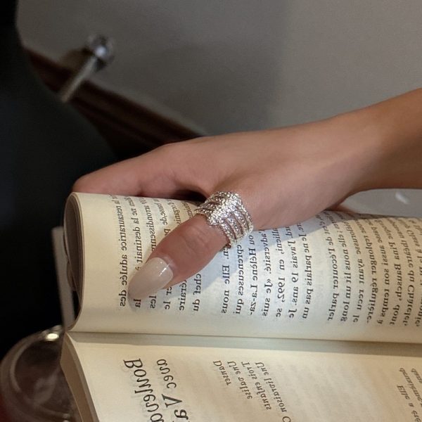 Wholesale 925 Sterling Silver Multi-layered Texture Ring - Image 6
