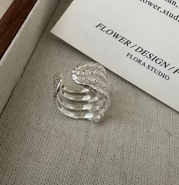 Wholesale 925 Sterling Silver Multi-layered Texture Ring - Image 3