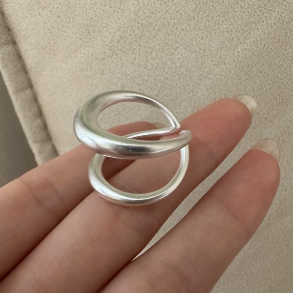 Wholesale 925 Sterling Silver Matte Simple Ring - Image 2
