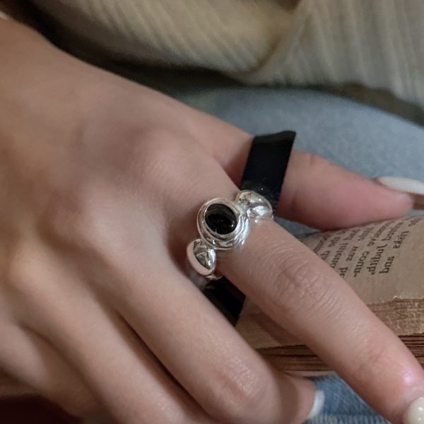 Wholesale 925 Sterling Silver Black Agate Ring - Image 4