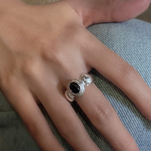 Wholesale 925 Sterling Silver Black Agate Ring - Image 6