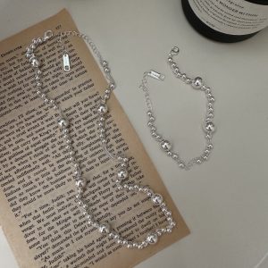 Wholesale 925 Sterling Silver Bead Necklace & Bracelet