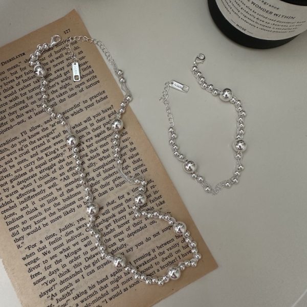 Wholesale 925 Sterling Silver Bead Necklace & Bracelet