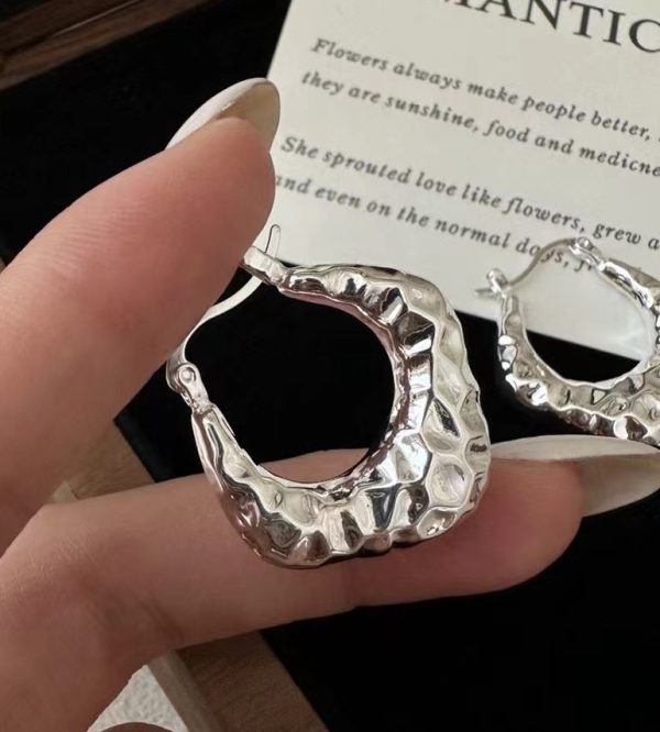 Wholesale 925 Sterling Silver Textured Earrings - Image 3