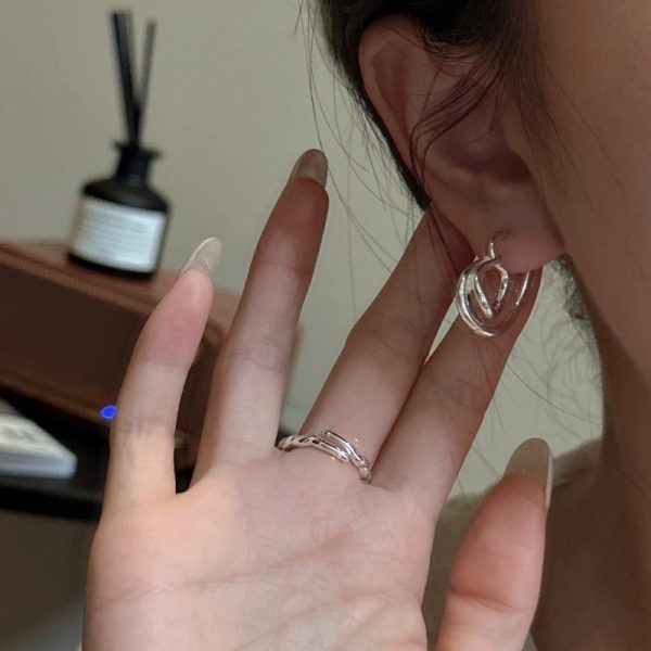 Wholesale 925 Sterling Silver Irregular Earrings - Image 4