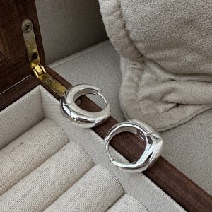 Wholesale 925 Sterling Silver Irregular Hoop Earrings