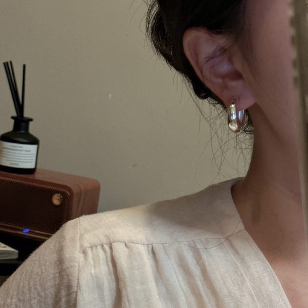 Wholesale 925 Sterling Silver Irregular Hoop Earrings - Image 5