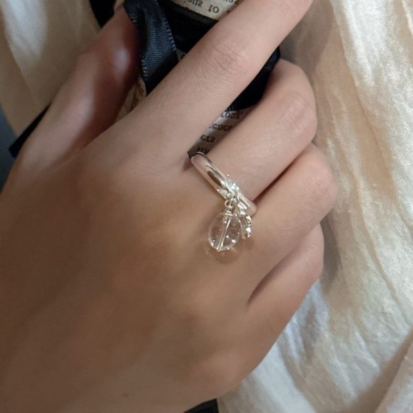 Wholesale 925 Sterling Silver White Crystal Flower Ring - Image 6