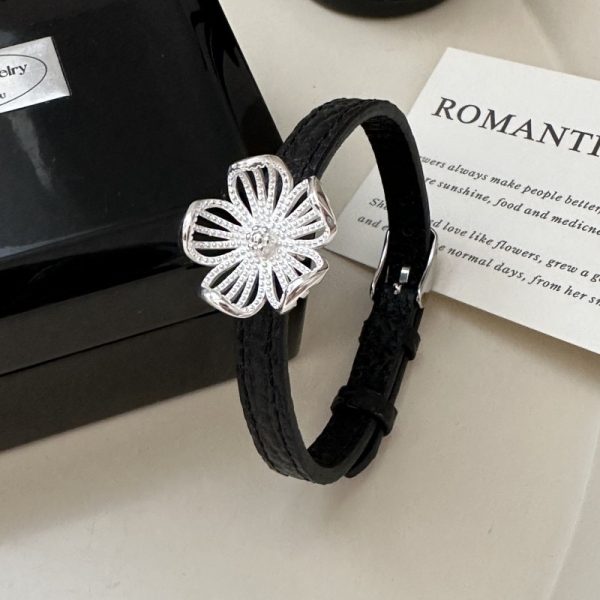 Wholesale 925 Sterling Silver Floral Watchband Bracelet