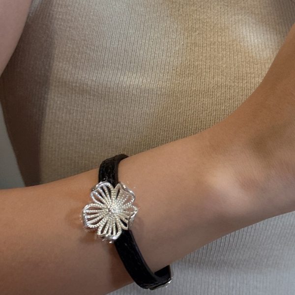Wholesale 925 Sterling Silver Floral Watchband Bracelet - Image 4