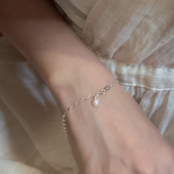 Wholesale 925 Sterling Silver Thin Pearl Bracelet - Image 5