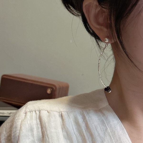 Wholesale 925 Sterling Silver Long Curved Pipe Earrings - Image 4