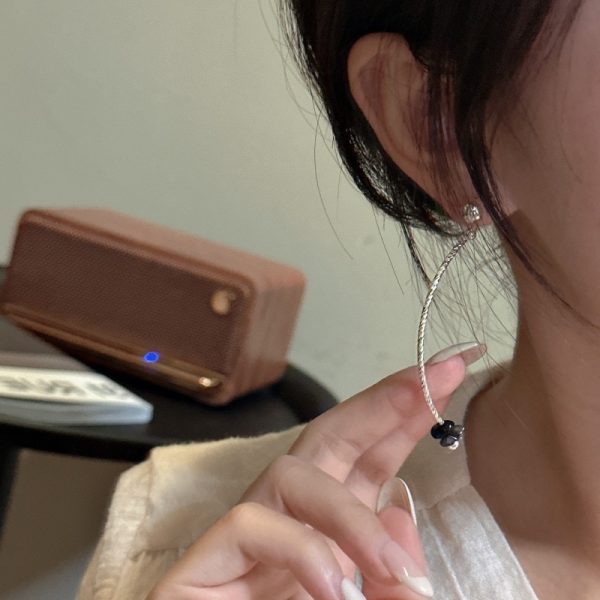 Wholesale 925 Sterling Silver Long Curved Pipe Earrings - Image 5
