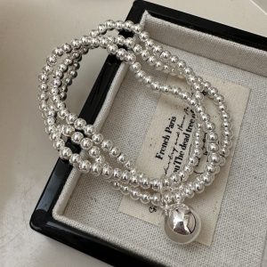 Wholesale 925 Sterling Silver Triple Bead Bracelet