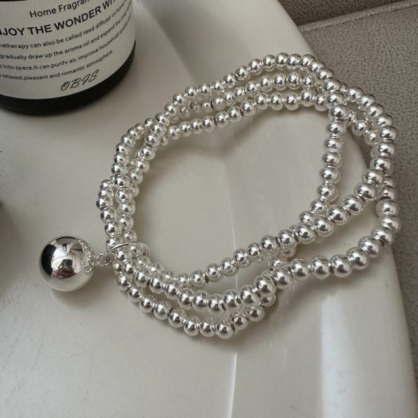 Wholesale 925 Sterling Silver Triple Bead Bracelet - Image 2