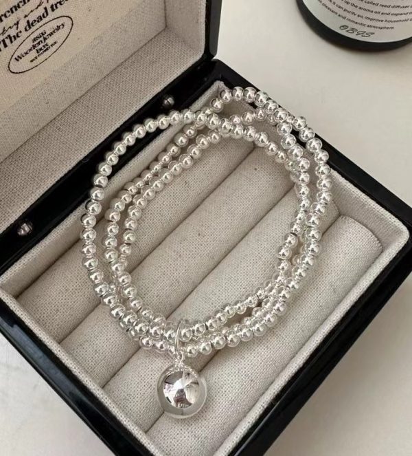 Wholesale 925 Sterling Silver Triple Bead Bracelet - Image 3