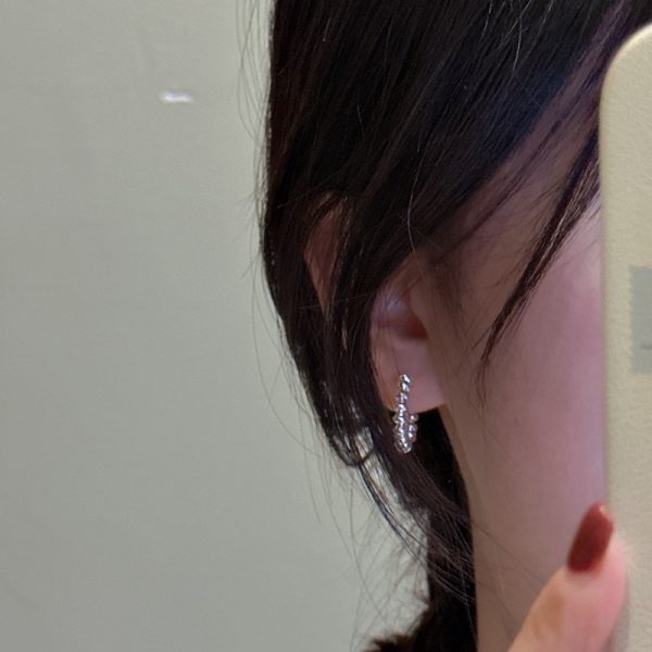 Wholesale 925 Sterling Silver Beaded Hoop Earrings - Image 4