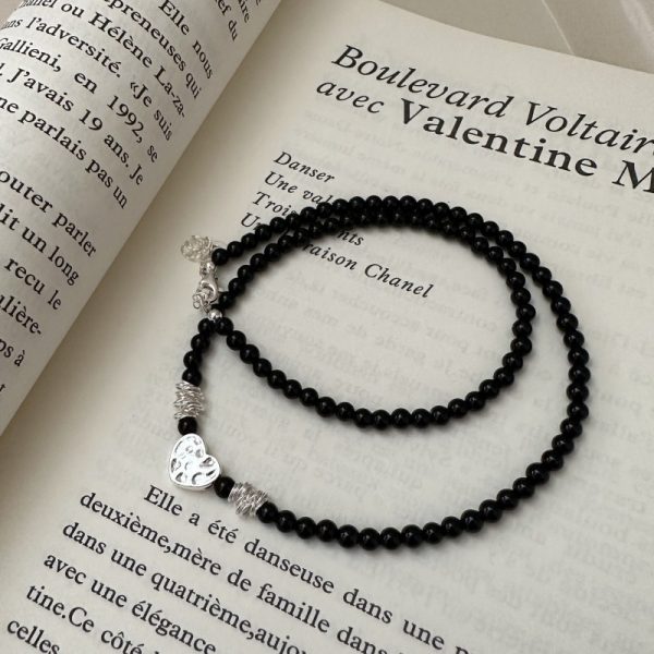 Wholesale 925 Sterling Silver Black Agate & Tiger's Eye Stone necklace - Image 2
