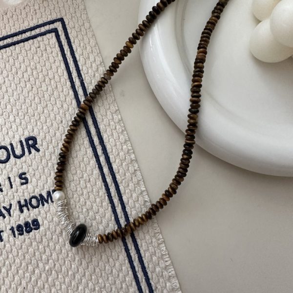 Wholesale 925 Sterling Silver Maillard Tiger's Eye stone necklace - Image 2