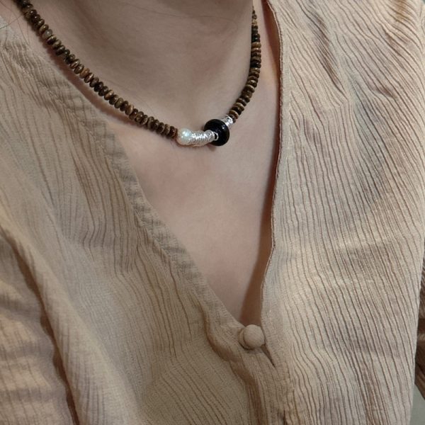 Wholesale 925 Sterling Silver Maillard Tiger's Eye stone necklace - Image 6