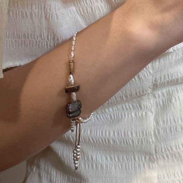 Wholesale 925 Sterling Silver Beaded Natural Stone Bracelet - Image 4