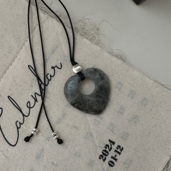 Wholesale 925 Sterling Silver Love Natural Stone Necklace - Image 2