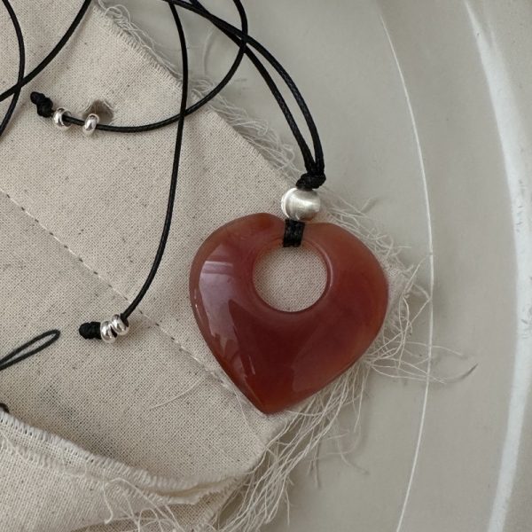 Wholesale 925 Sterling Silver Love Natural Stone Necklace - Image 3