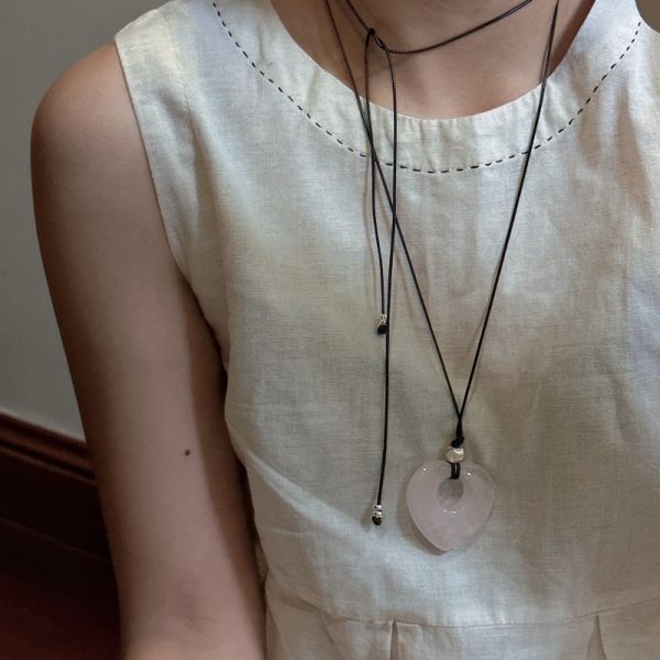 Wholesale 925 Sterling Silver Love Natural Stone Necklace - Image 7